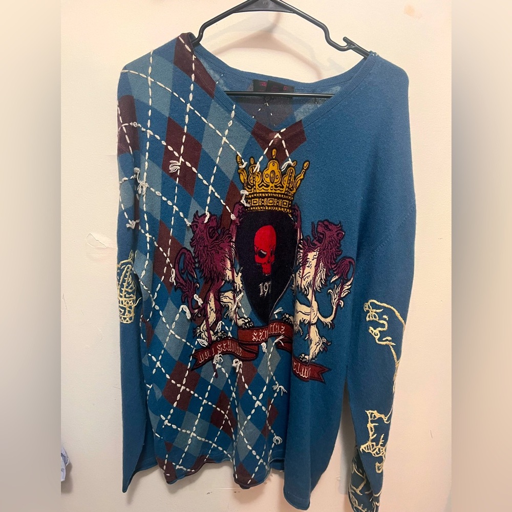 Vintage Men’s cashmere knit sweater used by Raw size L